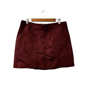 Old Navy Maroon Front Pocket Mini Skirt Women’s Size 14 Polyester